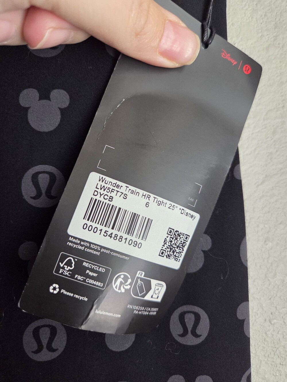 Disney x Lululemon *Wunder Train High-Rise Tight 25" size 6 NWT - Picture 7 of 9